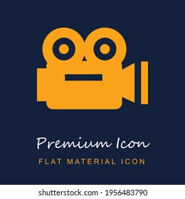 Vídeo material premium ui ux icono vectorial aislado en colores azul marino y naranja