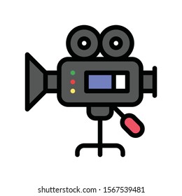 video camera recorder related art or craft vector in filled style