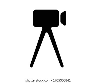 Video camera recorder silhouette logo icon.