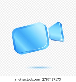 Video Camera Recording, 3D Blue Glossy Media Icon