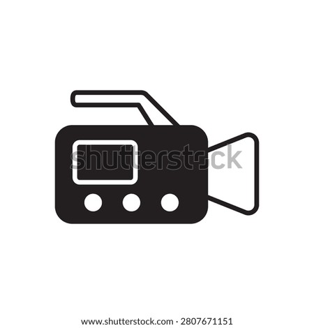 Video Camera Recording Media Hardware Fill Icon: Film Production Camcorder