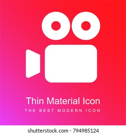 Video camera red and pink gradient material white icon minimal design
