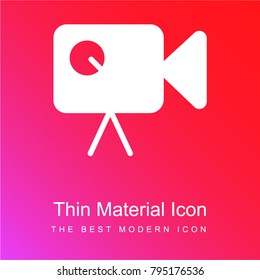 Video camera red and pink gradient material white icon minimal design