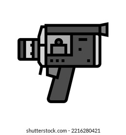 video camera retro gadget color icon vector. video camera retro gadget sign. isolated symbol illustration