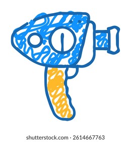video camera retro gadget doodle icon sketch vector. video camera retro gadget sign. isolated symbol illustration