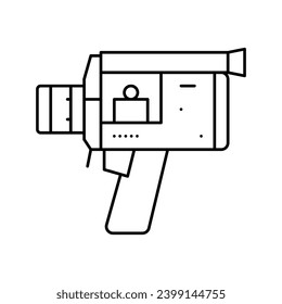 video camera retro gadget line icon vector. video camera retro gadget sign. isolated contour symbol black illustration