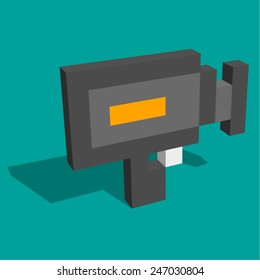 Video Camera Retro Pixel Icon Vector
