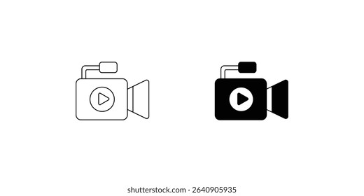 video camera set icon with white background vector stock illustration