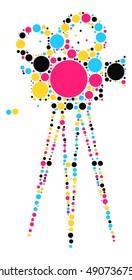 Video camera shape vector design by color point