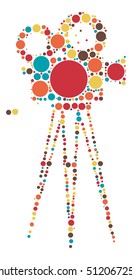 Video camera shape vector design by color point
