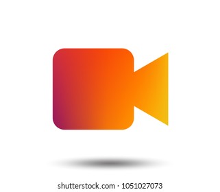 Video camera sign icon. Video content button. Blurred gradient design element. Vivid graphic flat icon. Vector