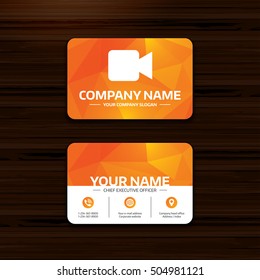 Video camera sign icon. Video content button.