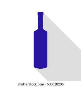 Video camera sign. Vector. Blue icon with flat style shadow path on white background.