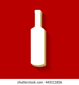 Video camera sign. White button icon with wood color and shadow on dark red background.
