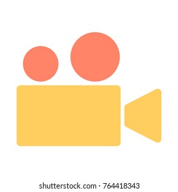 Video camera silhouette icon.  96x96 for Web Graphics and Apps.  Cinema Simple Minimal Pictogram. Vector
