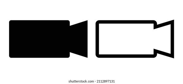 Juego de iconos de la silueta de la cámara de vídeo. Vector.