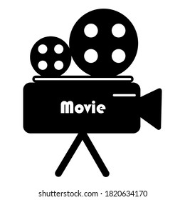 Silhouettensymbol der Videokamera. Vektorgrafik