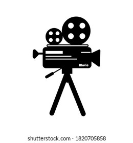 Video camera silhouette icon. vector illustration