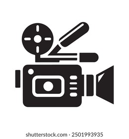 Video Arte vectorial de ilustración de silueta de cámara