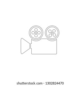 Video camera. simple flat vector icon illustration. outline line symbol - editable stroke