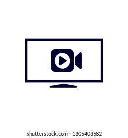 Video Camera simple icon. Movie or Cinema sign. Multimedia symbol. Quality design elements.