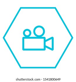 Video Camera simple icon. Movie or Cinema sign. Multimedia symbol. Quality design elements. Classic style. Vector