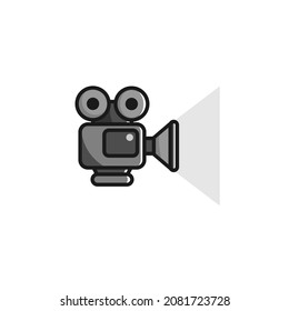 video camera simple vector design set, movie creator equipment