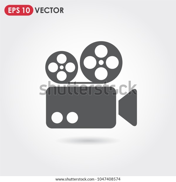 video
camera single vector icon on light
background