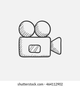 Video camera sketch icon for web, mobile and infographics. Hand drawn vector isolated icon. Video camera sketch icon for web, mobile and infographics. Hand drawn vector isolated icon.