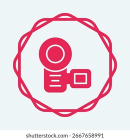 Video Kamera-Symbol trendige Grafik nützliche Vektorgrafik Illustration Kreis Design elegante bunte Hintergrund.eps