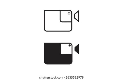 Images vectorielles graphiques des symboles de caméra de Vidéo. Les icônes sont conçues avec des formes géométriques propres pour une clarté et une polyvalence optimales.