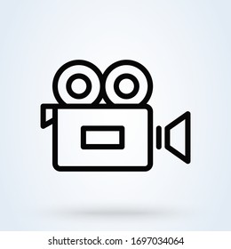 Video Camera Thin Line Icon. Outline Vector Logo Illustration.