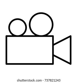 Video camera thin line icon.  96x96 for Web Graphics and Apps.  Cinema Simple Minimal Pictogram. Vector