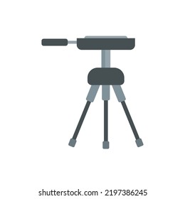 Video Camera Tripod Icon. Flat Illustration Of Video Camera Tripod Vector Icon Isolated On White Background