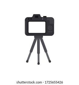 Video Camera With A Tripod. Isolated. Vector