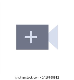 Video, Camera, Ui  Flat Color Icon. Vector icon banner Template