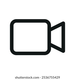 Video camera UI icon, recording camera simple line user interface vector symbol