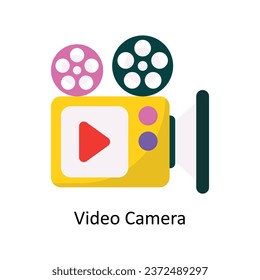 Video Camera vector Flat Icon Design illustration. Symbol on White background EPS 10 File 