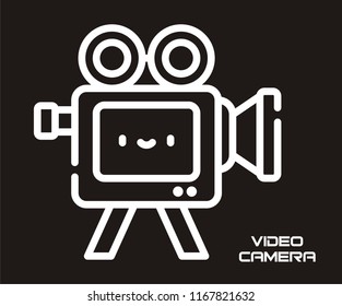VIDEO CAMERA VECTOR ICON 