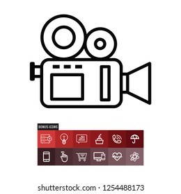 Video camera vector icon