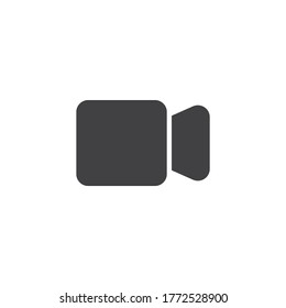 Video Camera vector icon. filled flat sign for mobile concept and web design. Video mode glyph icon. Symbol, logo illustration. Vector graphics