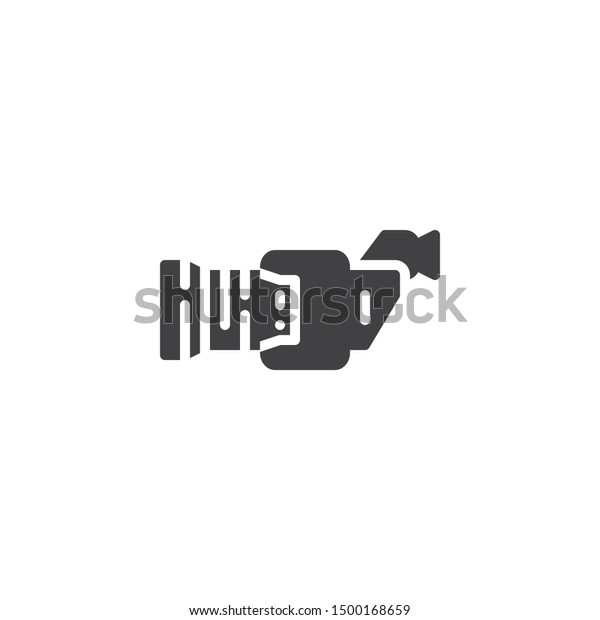 Video camera vector icon. filled flat sign for\
mobile concept and web design. Camera glyph icon. Symbol, logo\
illustration. Vector\
graphics