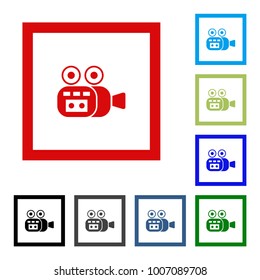 Video camera vector icon. Flat design style icon.