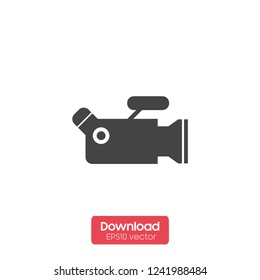 Video camera. Vector icon. Camera icons. Movie sign. Cinema icon.