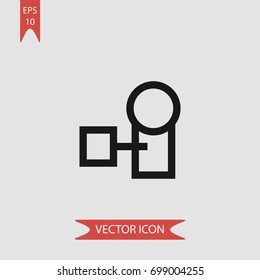 Video camera vector icon, illustration symbol