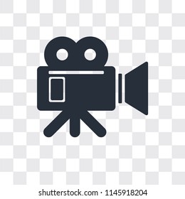 Video camera vector icon isolated on transparent background, Video camera logo concept