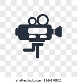 Video camera vector icon isolated on transparent background, Video camera logo concept