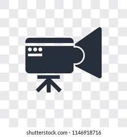 Video camera vector icon isolated on transparent background, Video camera logo concept