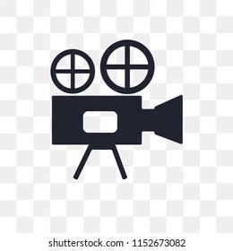 Video camera vector icon isolated on transparent background, Video camera logo concept