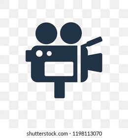 Video camera vector icon isolated on transparent background, Video camera transparency concept can be used web and mobile